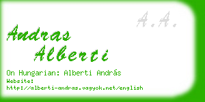 andras alberti business card